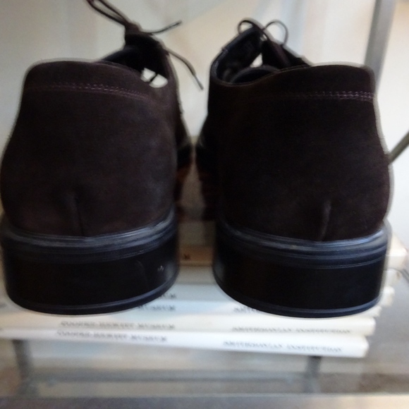 " Salvatore Ferragamo" Mens Chocolate Suede Shoes - Picture 4 of 7